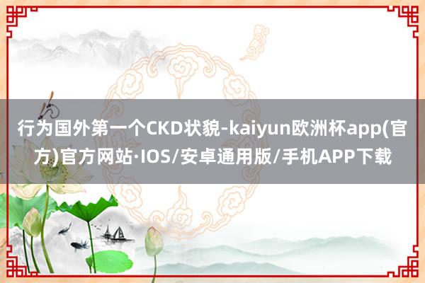 行为国外第一个CKD状貌-kaiyun欧洲杯app(官方)官方网站·IOS/安卓通用版/手机APP下载