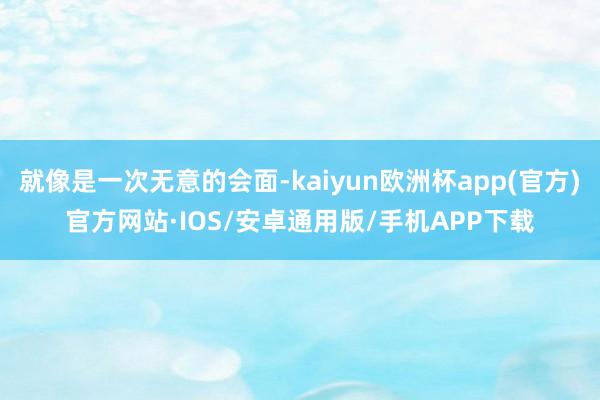 就像是一次无意的会面-kaiyun欧洲杯app(官方)官方网站·IOS/安卓通用版/手机APP下载