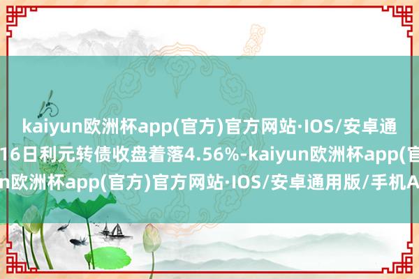 kaiyun欧洲杯app(官方)官方网站·IOS/安卓通用版/手机APP下载4月16日利元转债收盘着落4.56%-kaiyun欧洲杯app(官方)官方网站·IOS/安卓通用版/手机APP下载