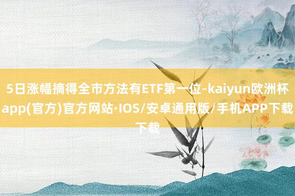 5日涨幅摘得全市方法有ETF第一位-kaiyun欧洲杯app(官方)官方网站·IOS/安卓通用版/手机APP下载