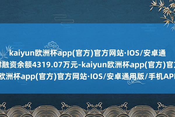 kaiyun欧洲杯app(官方)官方网站·IOS/安卓通用版/手机APP下载现时融资余额4319.07万元-kaiyun欧洲杯app(官方)官方网站·IOS/安卓通用版/手机APP下载