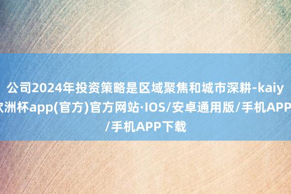 公司2024年投资策略是区域聚焦和城市深耕-kaiyun欧洲杯app(官方)官方网站·IOS/安卓通用版/手机APP下载