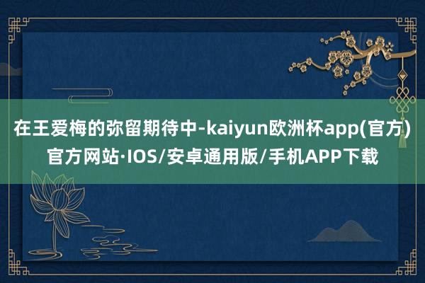 在王爱梅的弥留期待中-kaiyun欧洲杯app(官方)官方网站·IOS/安卓通用版/手机APP下载