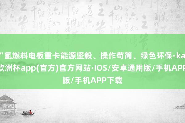 “氢燃料电板重卡能源坚毅、操作苟简、绿色环保-kaiyun欧洲杯app(官方)官方网站·IOS/安卓通用版/手机APP下载