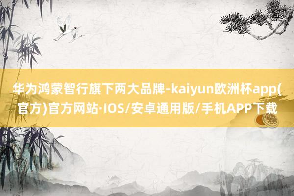 华为鸿蒙智行旗下两大品牌-kaiyun欧洲杯app(官方)官方网站·IOS/安卓通用版/手机APP下载