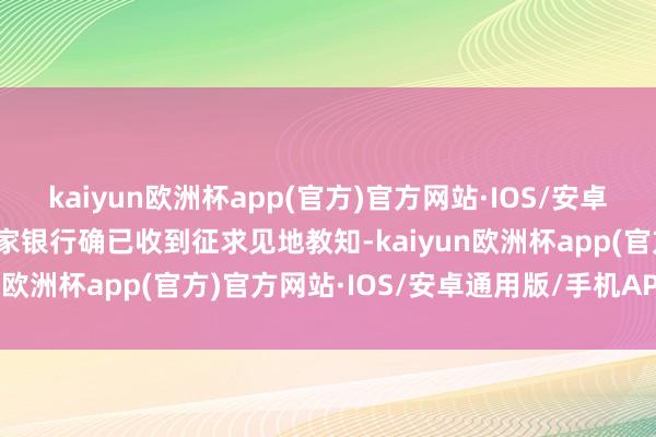 kaiyun欧洲杯app(官方)官方网站·IOS/安卓通用版/手机APP下载多家银行确已收到征求见地教知-kaiyun欧洲杯app(官方)官方网站·IOS/安卓通用版/手机APP下载