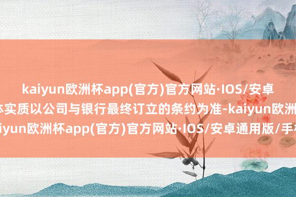 kaiyun欧洲杯app(官方)官方网站·IOS/安卓通用版/手机APP下载具体实质以公司与银行最终订立的条约为准-kaiyun欧洲杯app(官方)官方网站·IOS/安卓通用版/手机APP下载