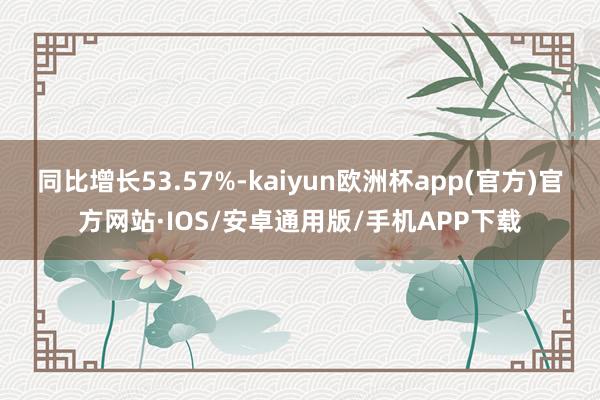 同比增长53.57%-kaiyun欧洲杯app(官方)官方网站·IOS/安卓通用版/手机APP下载