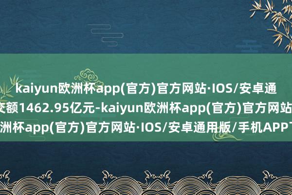 kaiyun欧洲杯app(官方)官方网站·IOS/安卓通用版/手机APP下载成交额1462.95亿元-kaiyun欧洲杯app(官方)官方网站·IOS/安卓通用版/手机APP下载