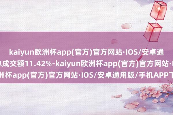 kaiyun欧洲杯app(官方)官方网站·IOS/安卓通用版/手机APP下载占总成交额11.42%-kaiyun欧洲杯app(官方)官方网站·IOS/安卓通用版/手机APP下载